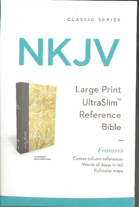 NKJV UltraSlim Reference Bible Cloth over Board Yellow Gray Red Letter Edition Kindle Editon