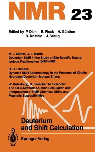 NMR - Basic Principles and Progress Deuterium and Shift Calculation Epub