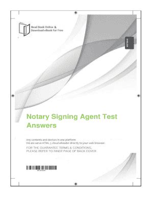 NOTARY SIGNING AGENT EXAM ANSWERS Ebook Kindle Editon