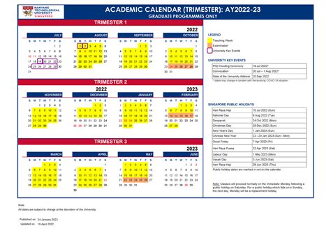 NTU Academic Calendar: A Comprehensive Guide for Students