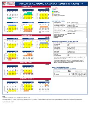 NTU academic calendar