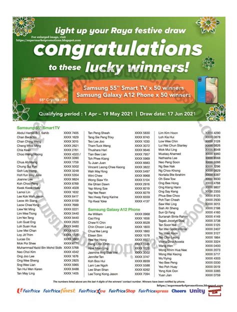 NTUC Lucky Draw Results: Your Guide to Winning Big