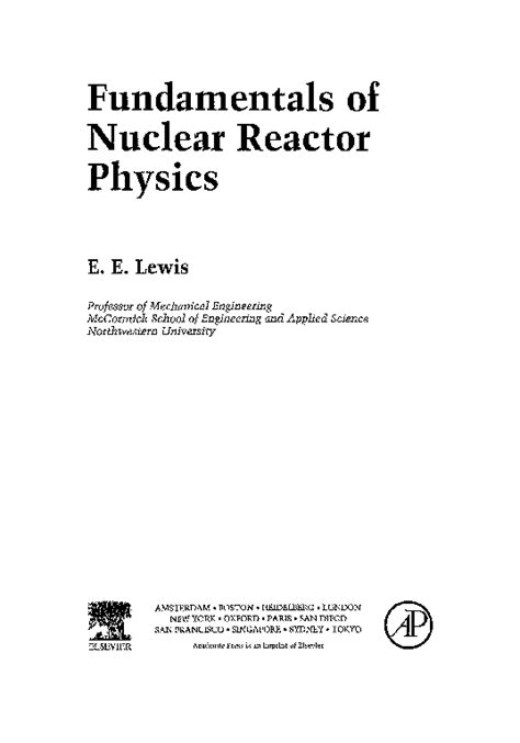 NUCLEAR REACTOR PHYSICS SOLUTION MANUAL Ebook Kindle Editon
