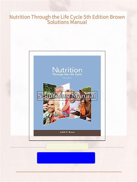 NUTRITION THROUGH THE LIFE CYCLE 5TH EDITION Ebook Epub