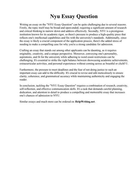 NYU Essay Questions: Uncover the Gateway to Your Academic Journey
