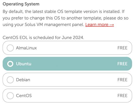 Namecheap VPS operating system selection with Linux and Windows icons