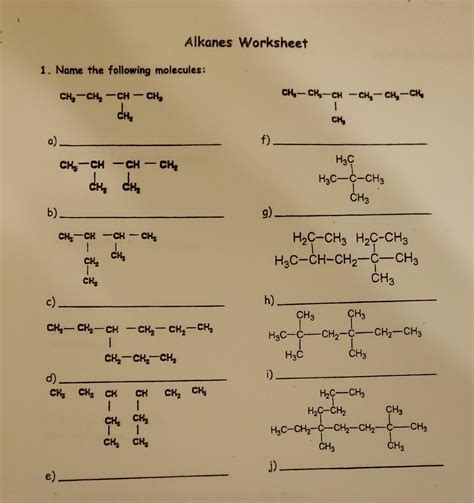 Naming Alkanes Worksheet With Answers Reader