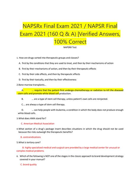 Napsr Exam Answers Kindle Editon