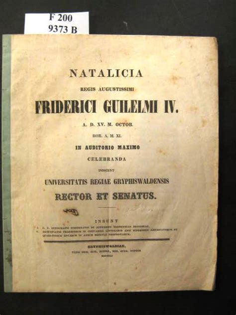 Natalicia Aug. Regis Frideri Guilelmi IV. ... Publice Concelebranda Ex Officio Indicit Frid. Wilh. R Kindle Editon