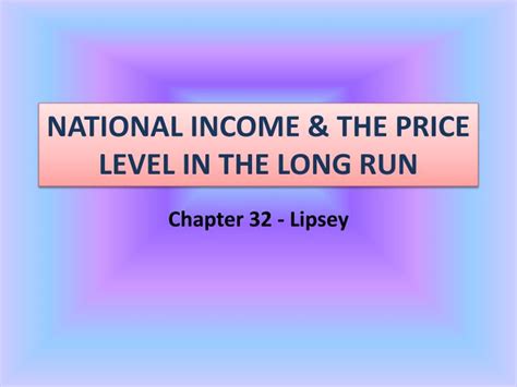 National Income and Price Level: