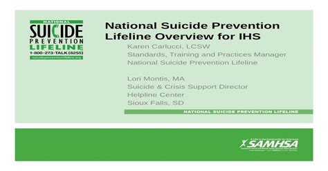 National Suicide Prevention Lifeline (NSPL)