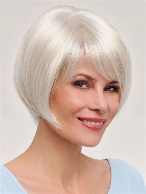 Natural 8" Short Straight Grey with Blonde Bob Wigs