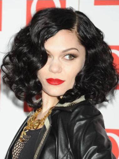 Natural Black Curly Chin Length Jessie J Wigs