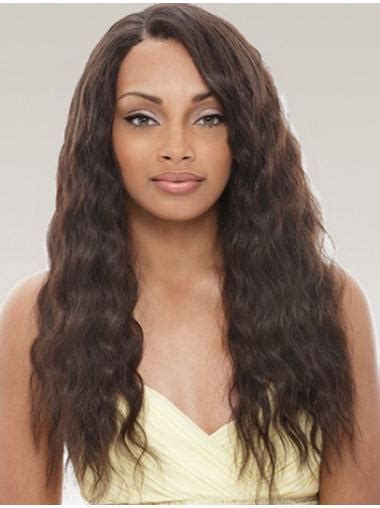 Natural Black Wavy Long Remy Human Lace Wigs