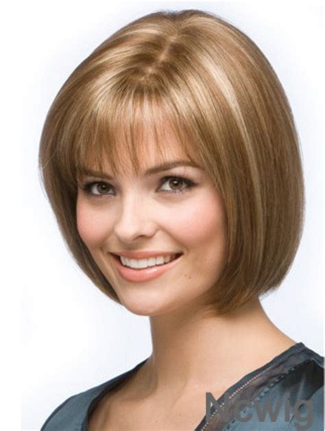 Natural Blonde Straight Chin Length Synthetic Wigs