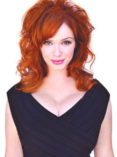 Natural Chin Length Wavy Capless Copper Wigs 16 Inch