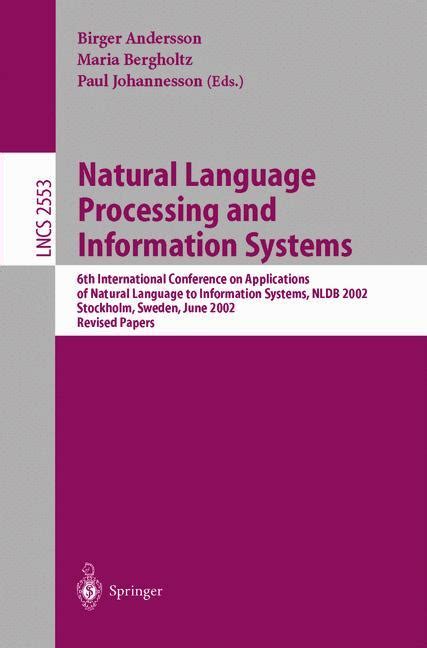 Natural Language Processing and Information Systems 6th International Conference on Applications of Doc