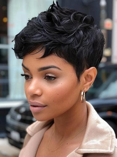 Natural Looking Short Wigs For African American 4" Boycuts Monofilament Wigs