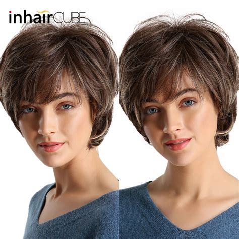 Natural Looking Short Wigs Short Hairstyles Synthetic Wigs For Women Straight Pixie Wigs