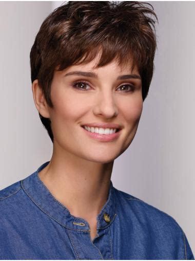 Natural Shine: Brown Mature Boycuts Straight Short Wigs 2025