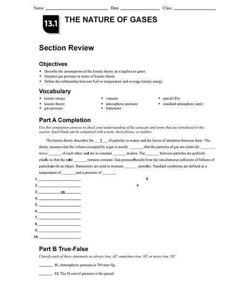 Nature Of Gases Section Review Answers Reader