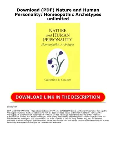 Nature and Human Personality: Homeopathic Archetypes Ebook Epub