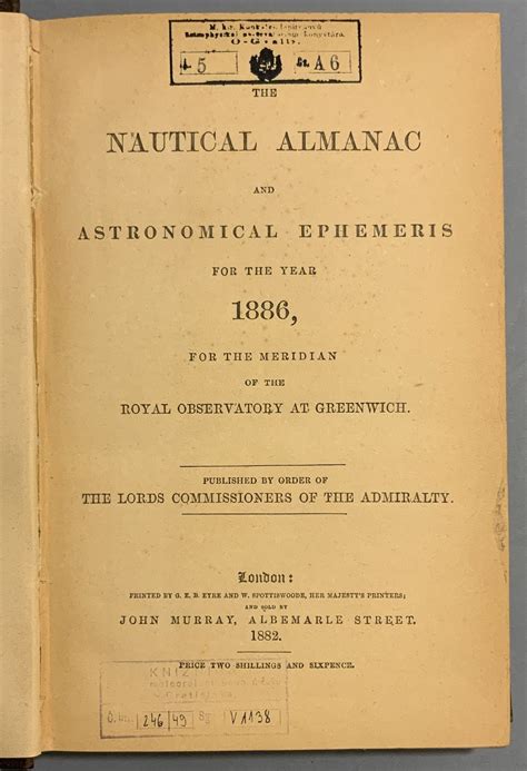 Nautical Almanac and Astronomical Ephemeris For the Meridian of the Royal Observatory at Greenwich Epub