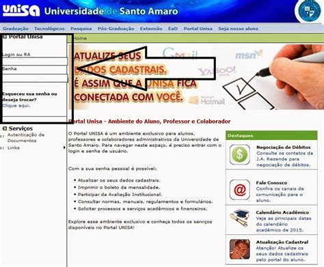 Navegando no Portal do Aluno UNISA