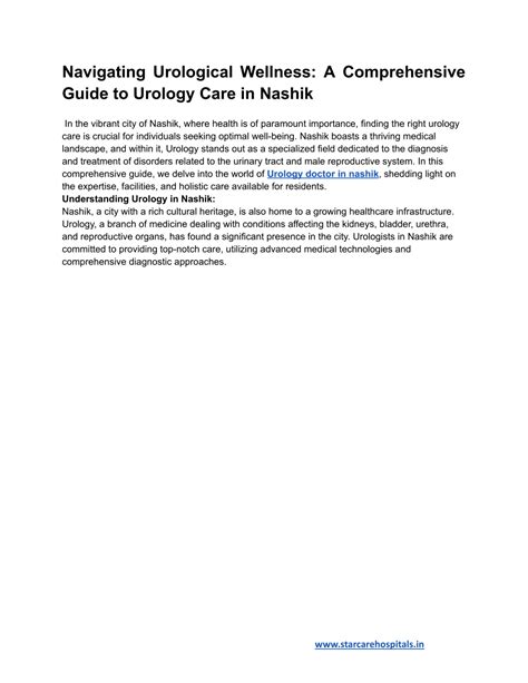 Navigating Urinary Health: A Comprehensive Guide to Understanding and Managing Urological Concerns