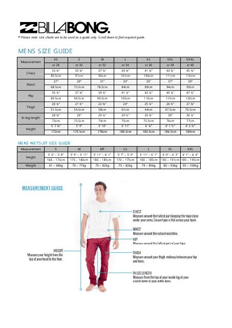 Navigating the Billabong Trunks Size Chart