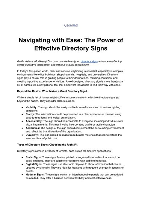 Navigating the Directory