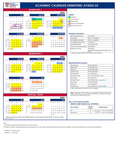 Navigating the NTU Academic Calendar 2022/23