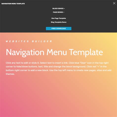 Navigation Menu Template