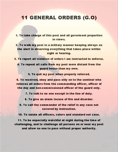 Navy 11 General Orders: A Timeless Guide to Discipline and Honor