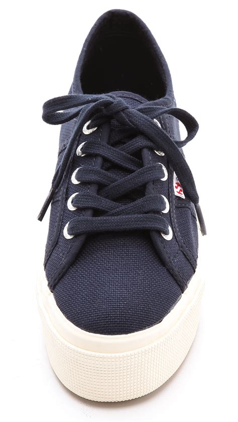 Navy Platform Sneakers