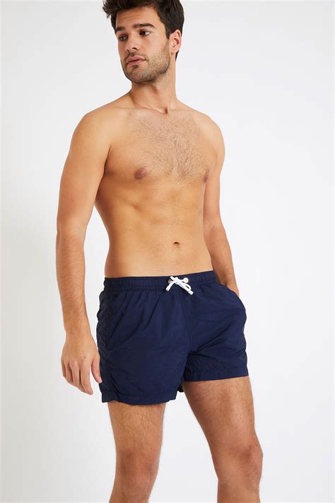 Navy blue swim shorts for men