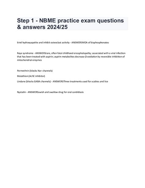 Nbme Questions With Answers Doc