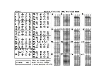 Nc Eog 2013 Released Math Answer Sheet Reader