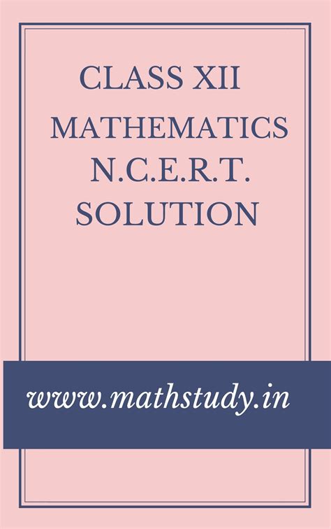 Ncert 12th Maths Textbook Solutions Doc