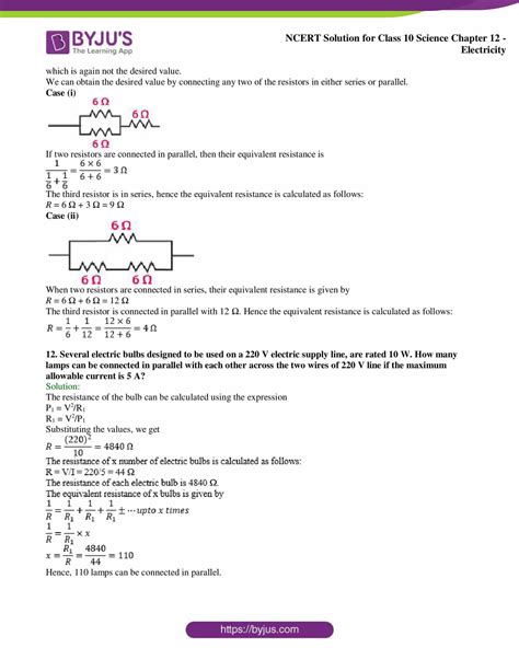 Ncert Answers For Chapter Electricity Class Tenth Epub