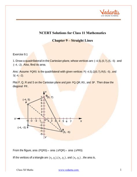 Ncert Solutions For Class 11 Straight Lines Epub