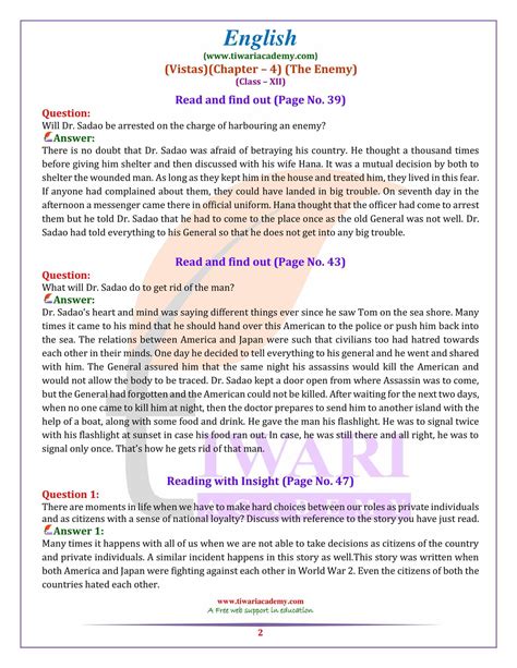 Ncert Solutions For Class 12 English Vistas Kindle Editon