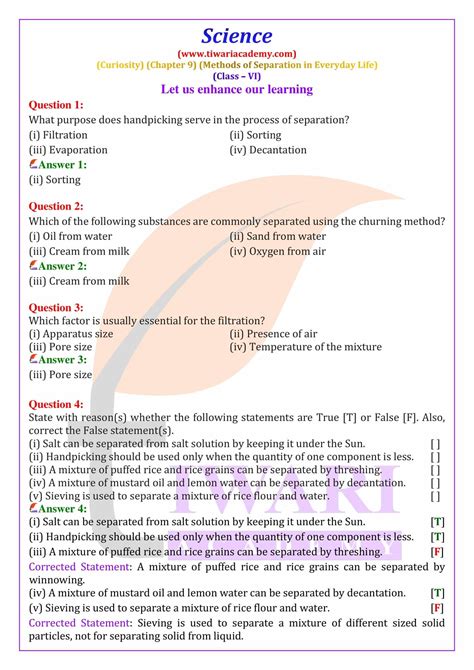 Ncert Solutions For Class 6 Science Chapter 9 Epub