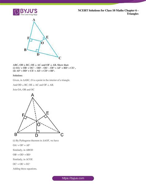 Ncert Solutions Maths Triangles For Class 10 Reader