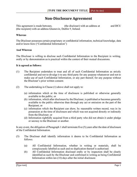 Nda Contract Template