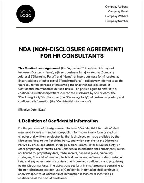 Nda Template Google Docs