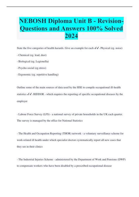 Nebosh Diploma Unit B Past Papers Answers Reader