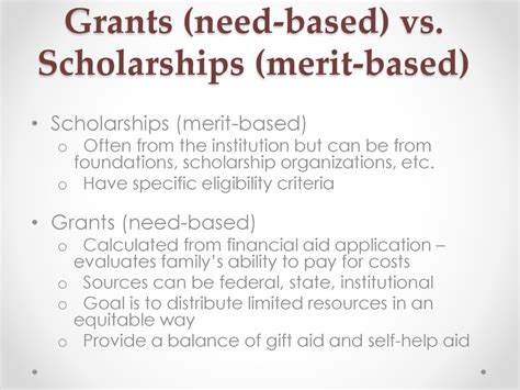 Need-based Grants: