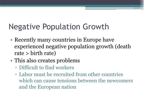 Negative Population Growth: A Problem of 2 Too Few