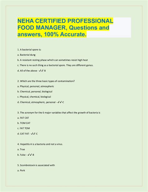 Neha Professional Food Manager Answers Reader